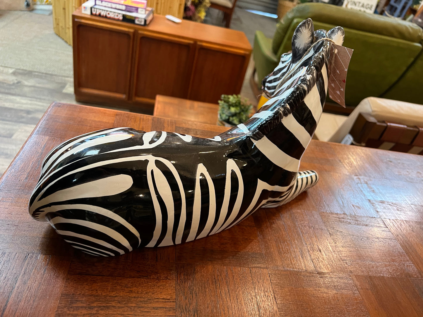 Vintage Ceramic Zebra Statue