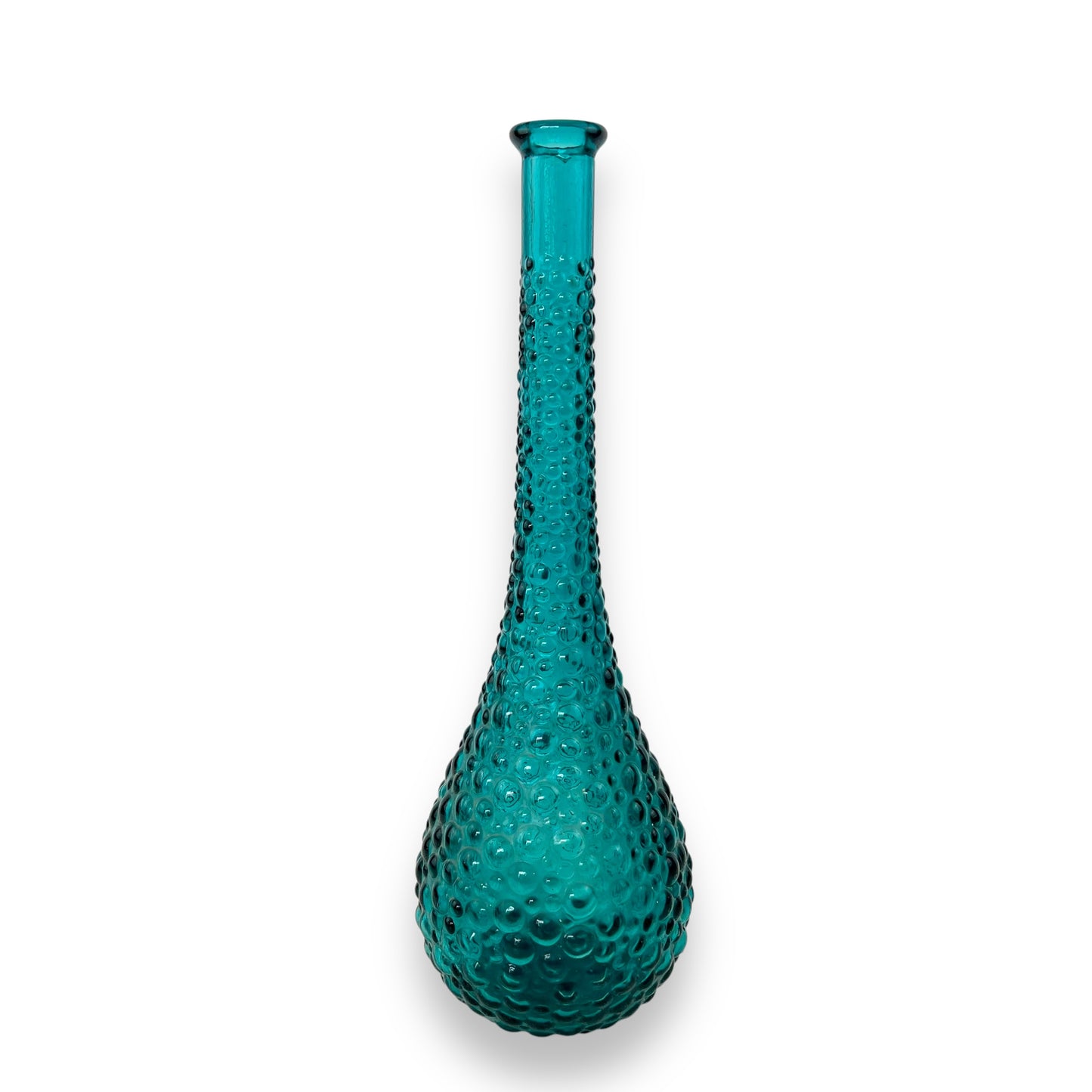 Teal Blue Hobnail Genie Bottle – Made in Italy