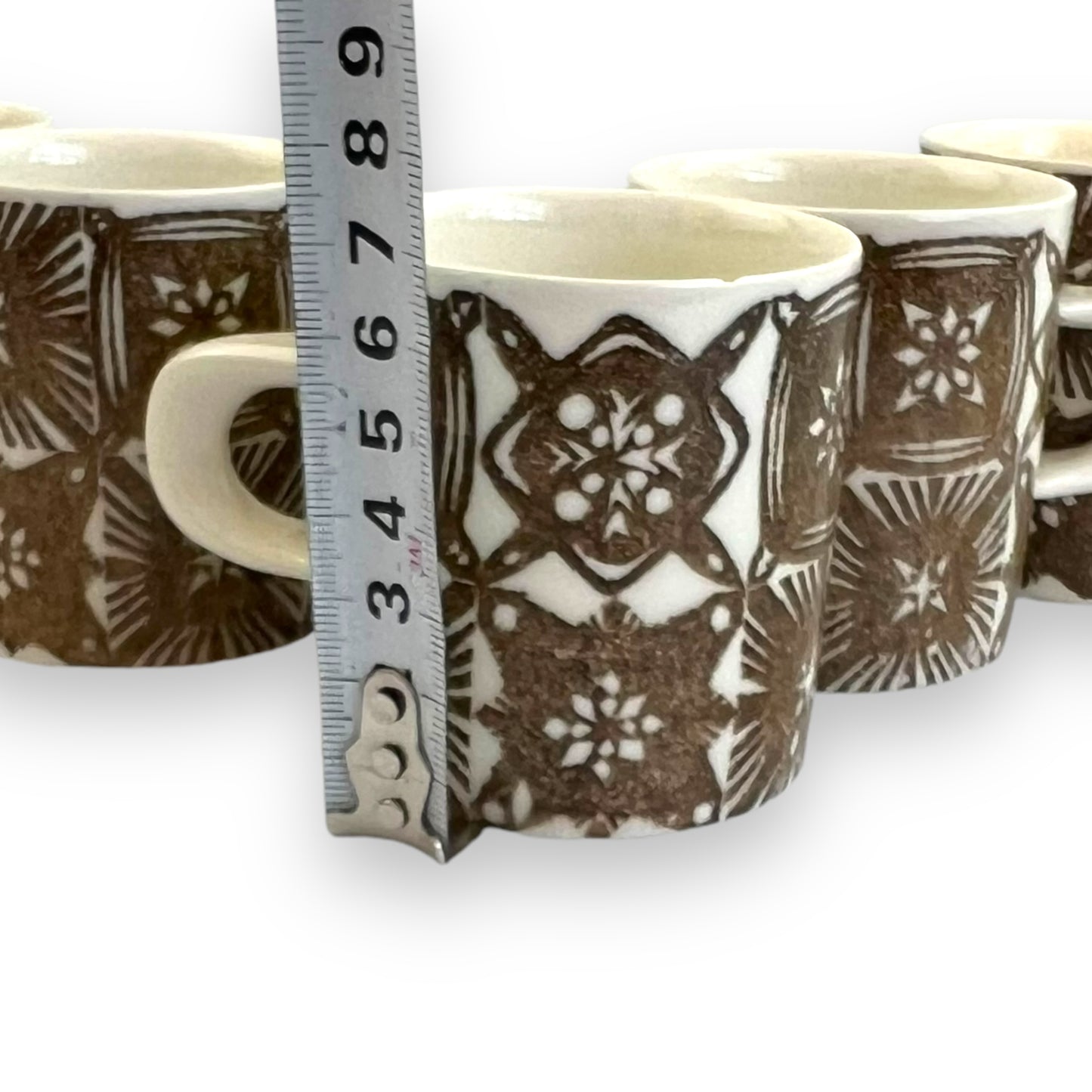 Brown Patterned Cup Set of 5