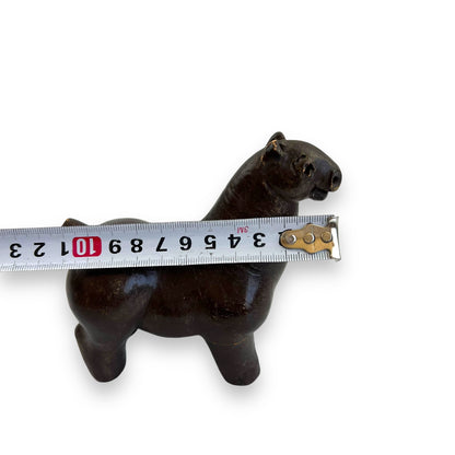 Lujo Vodopivec Handmade Ceramic Dark Brown Horse Sculpture