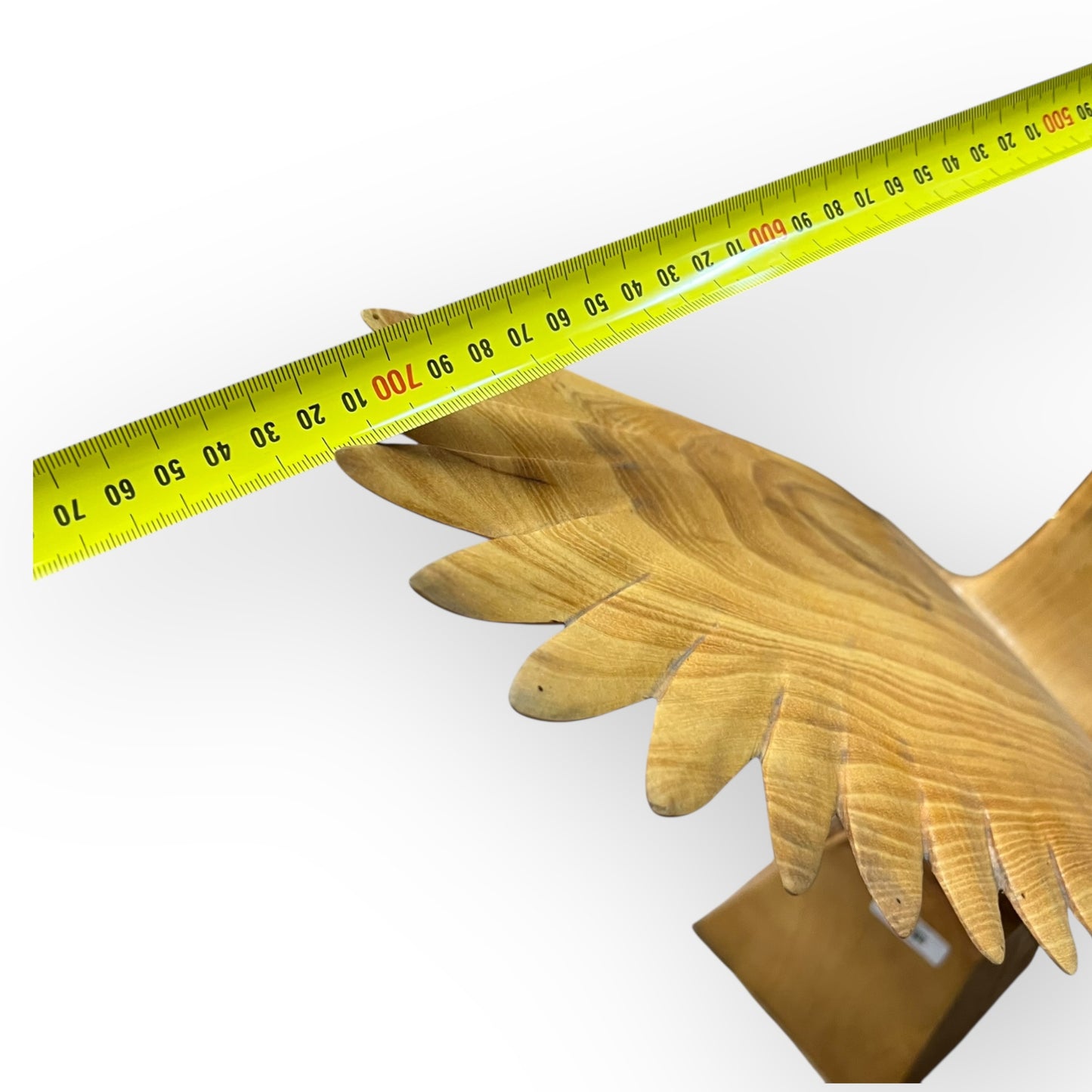 Hand-Carved Wooden Eagle Sculpture — Large Timber Carving
