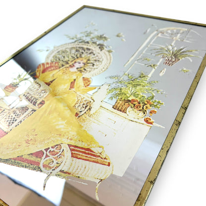 Pimpernel Girl Mirror Wall Art – 1970s Boho Glam