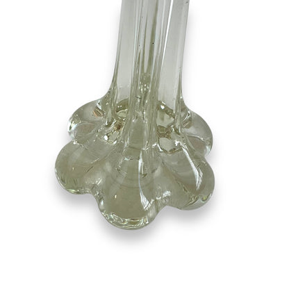 Clear elephant foot skinny glass flower vase