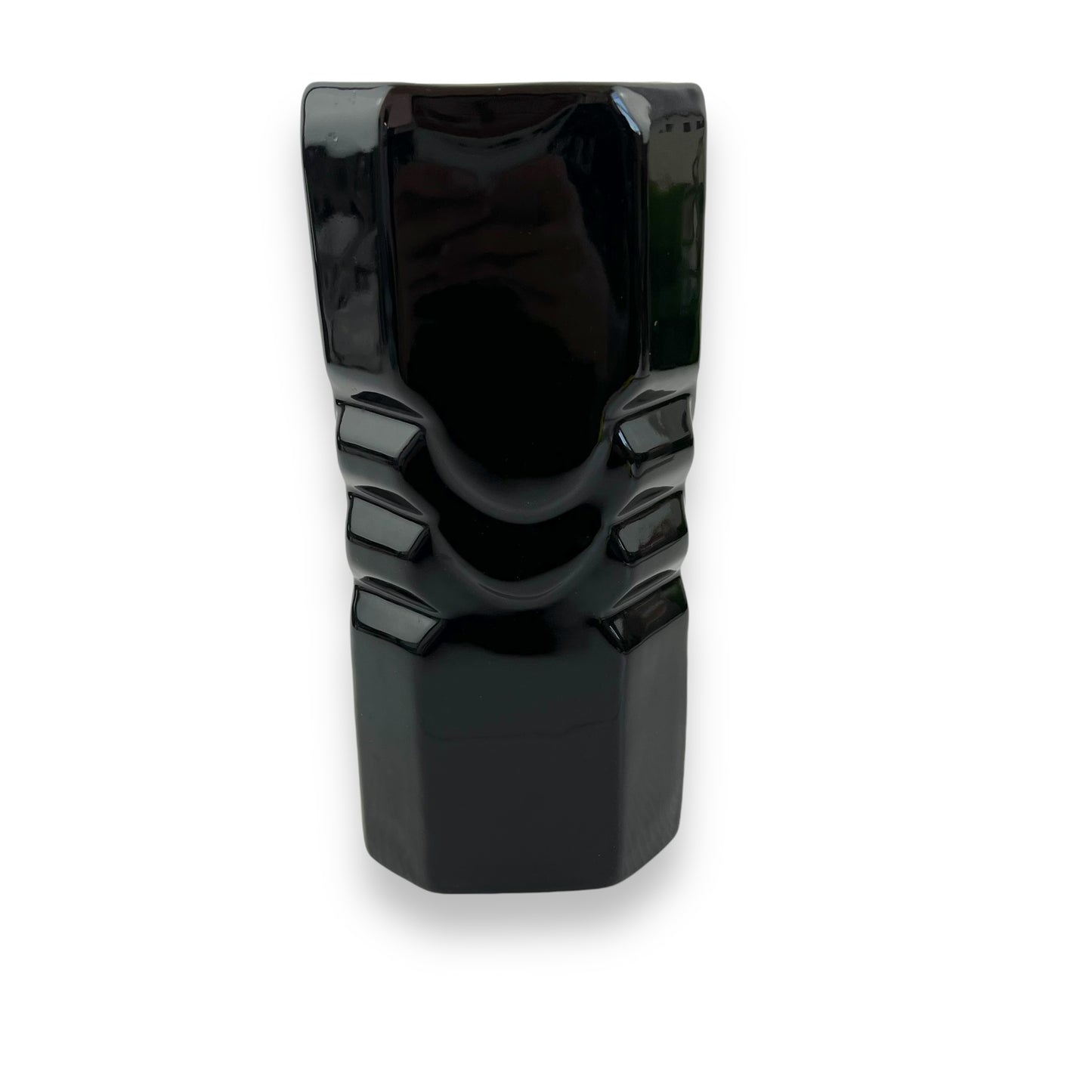 Black Octagon shape Ceramic Vase