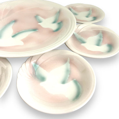 Dove Serving Plate & 6 Side Plates