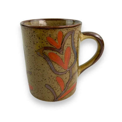 Brown Love heart flower mug