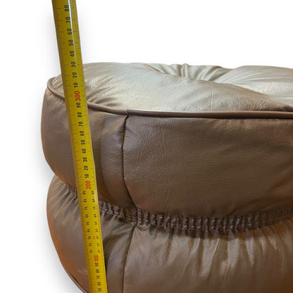 Brown Vinyl Footstool / Ottoman