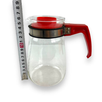 Glass jug red plastic lid & handle