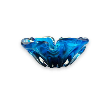 Blue Art Glass Dish