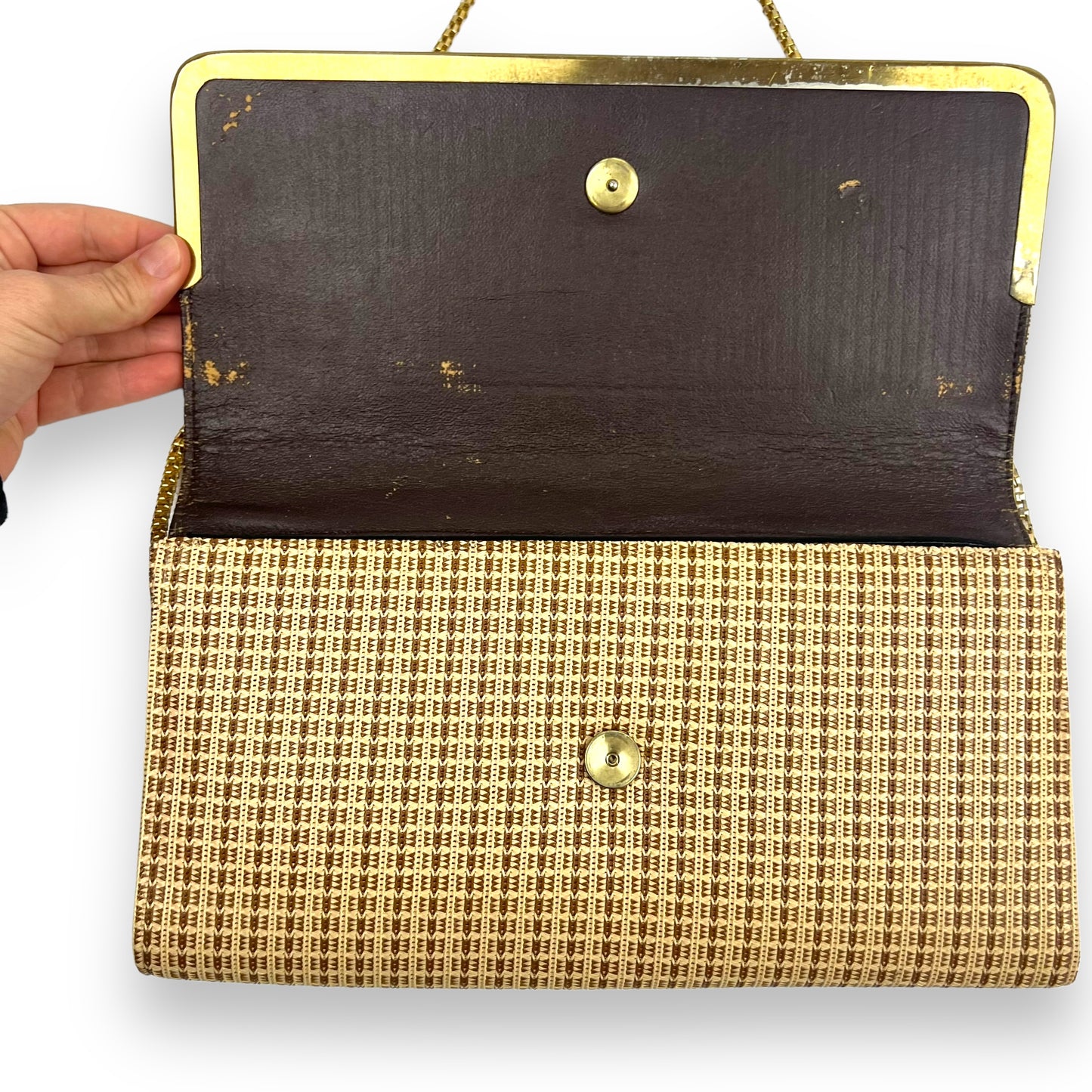 Jacqui Melbourne Brown patterned bag