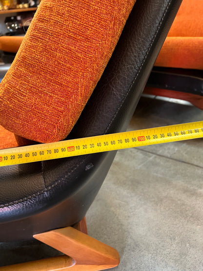 #1 Danish Deluxe Trina Single Lounge Chair Orange and Black