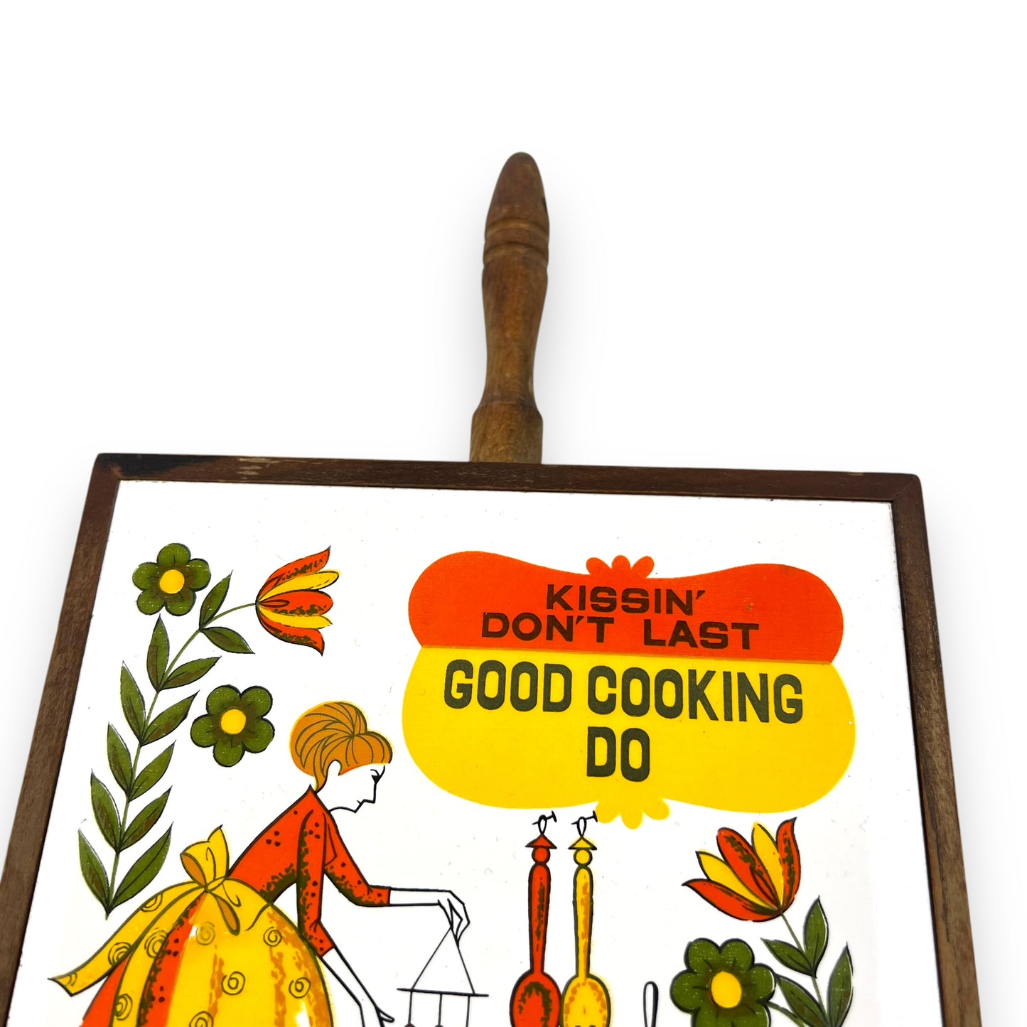 Tile Trivet – “Kissin’ Don’t Last, Good Cooking Do” – Made in Japan
