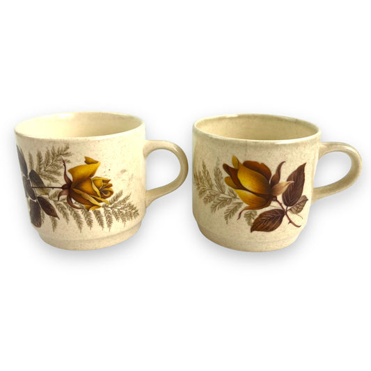 Johnson Yellow Rose Teacup set of 2