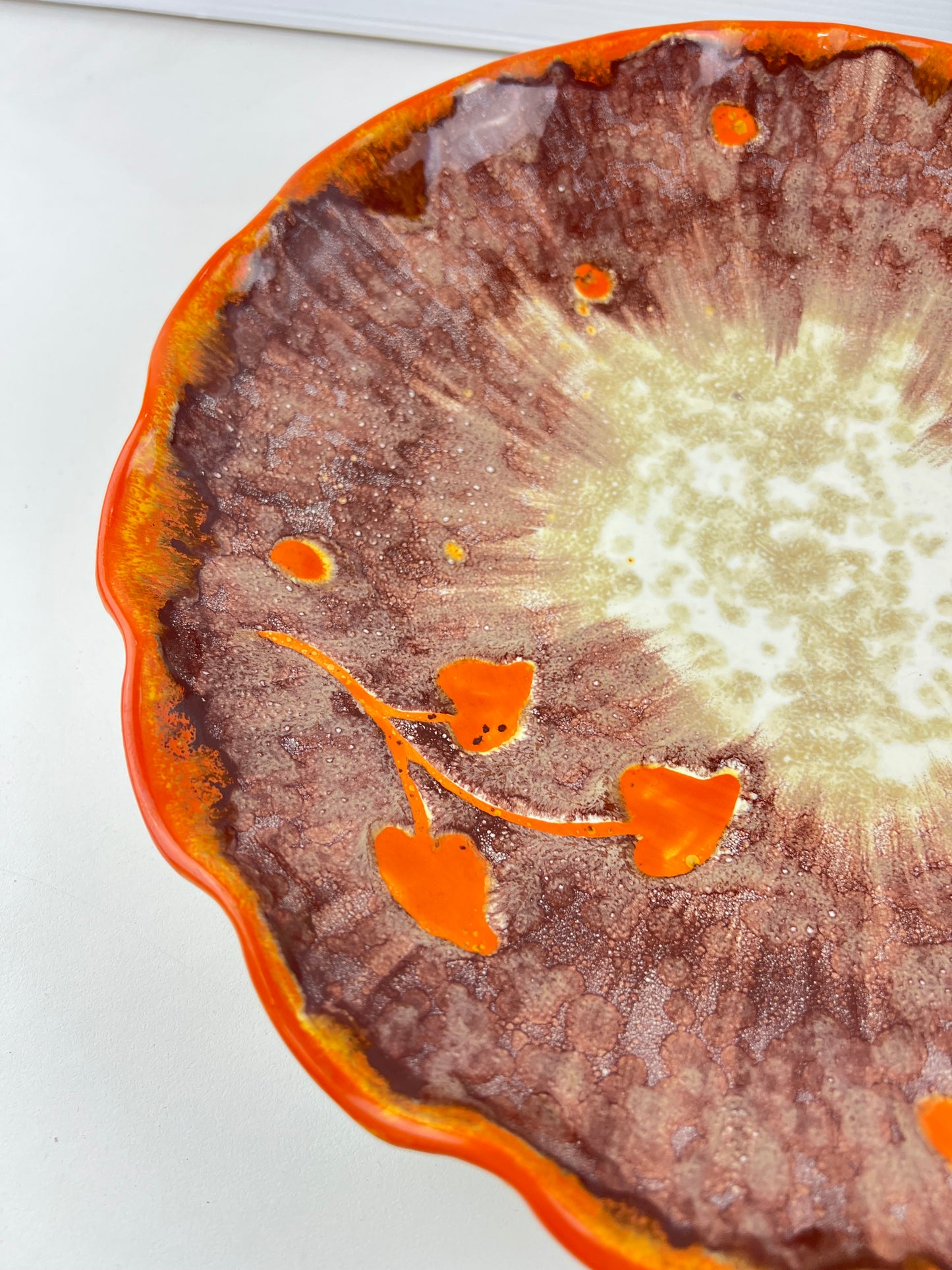 G.B. Cogo Italian Ceramic Platter – Orange & Brown