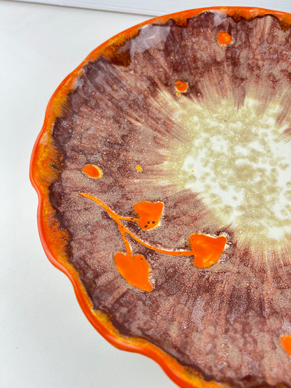 G.B. Cogo Italian Ceramic Platter – Orange & Brown