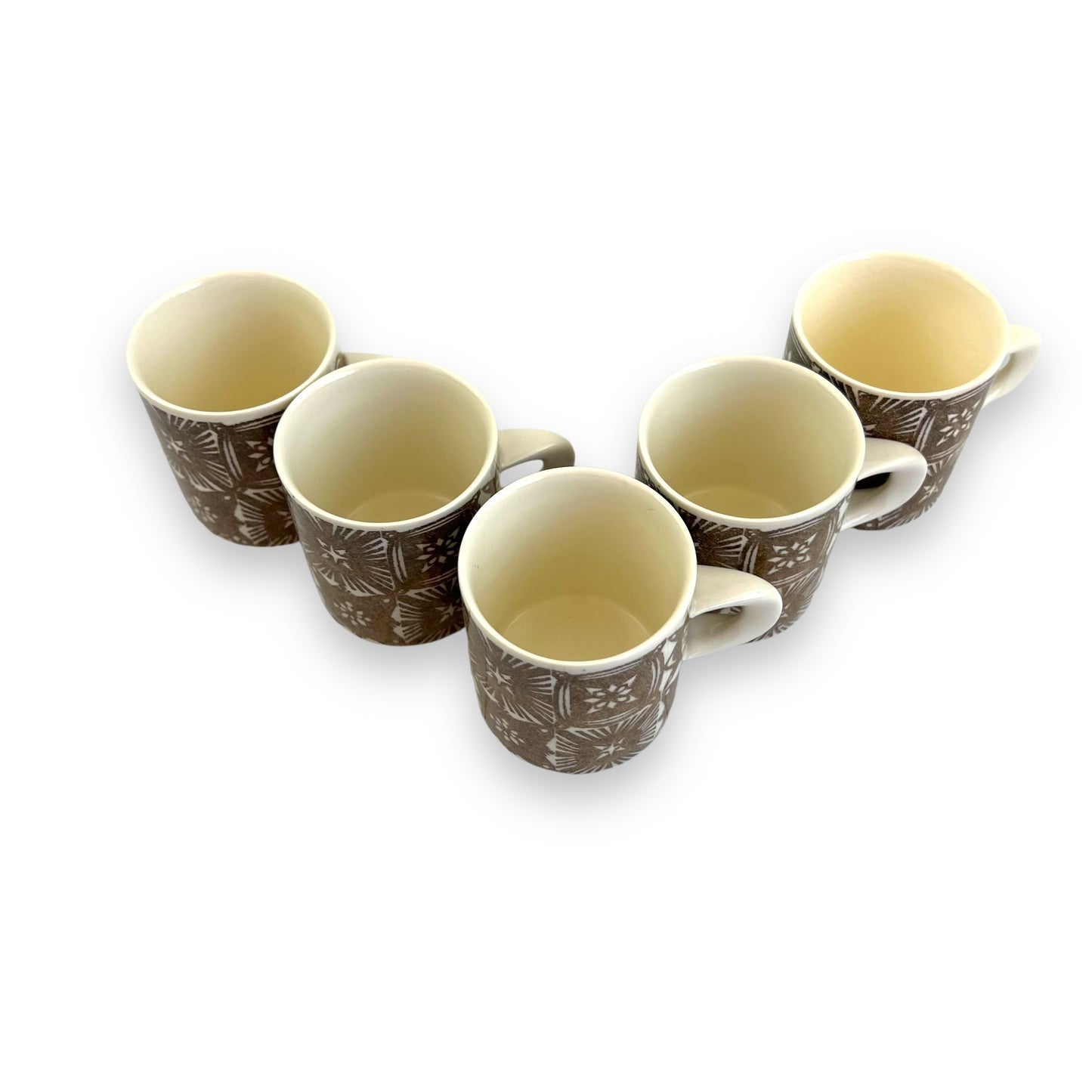 Brown Patterned Cup Set of 5