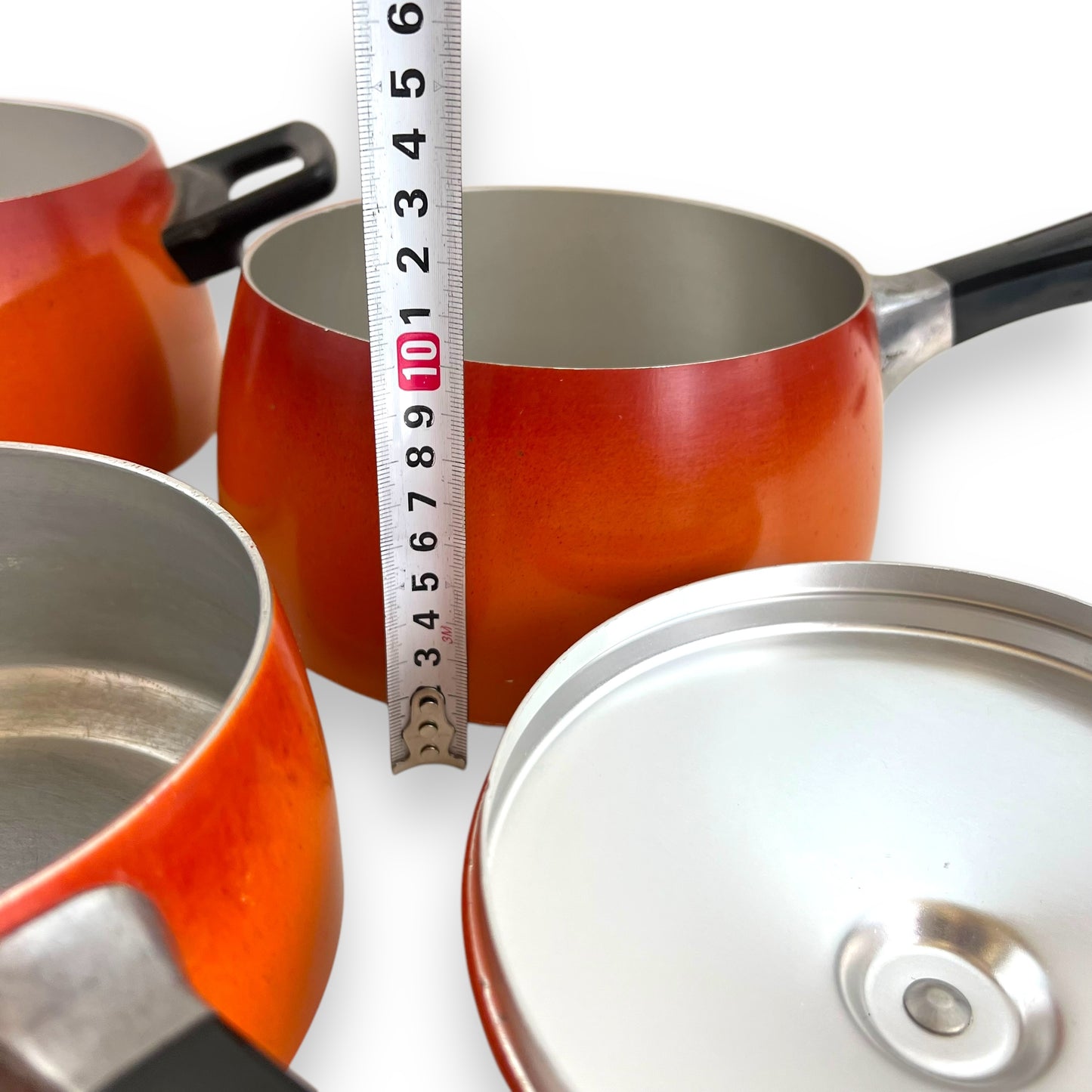 Orange Enamel Steel Cookware Set - 4 Pieces