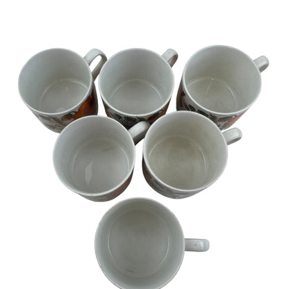 J & G Meakin Studio England “Poppy” Set of 6 Teacups