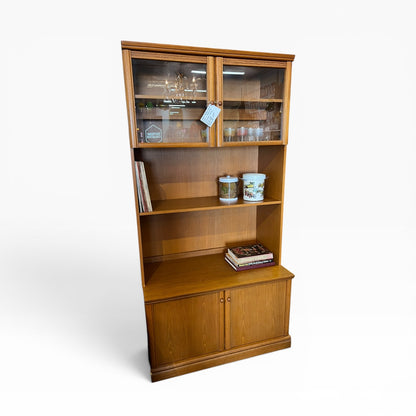 Noblett Australian-Made Teak Display Cabinet / Bookcase with Glass Doors