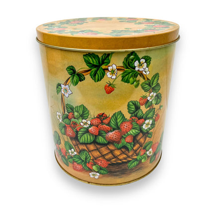 Strawberry Basket Metal Storage Tin