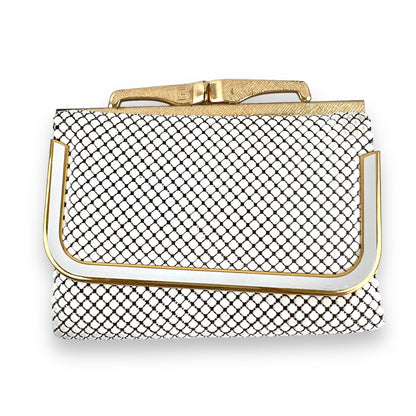 Glomesh white and gold mesh purse