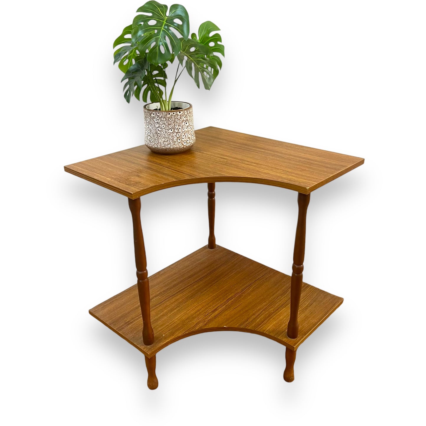 Brown Laminate Corner Table / Shelf