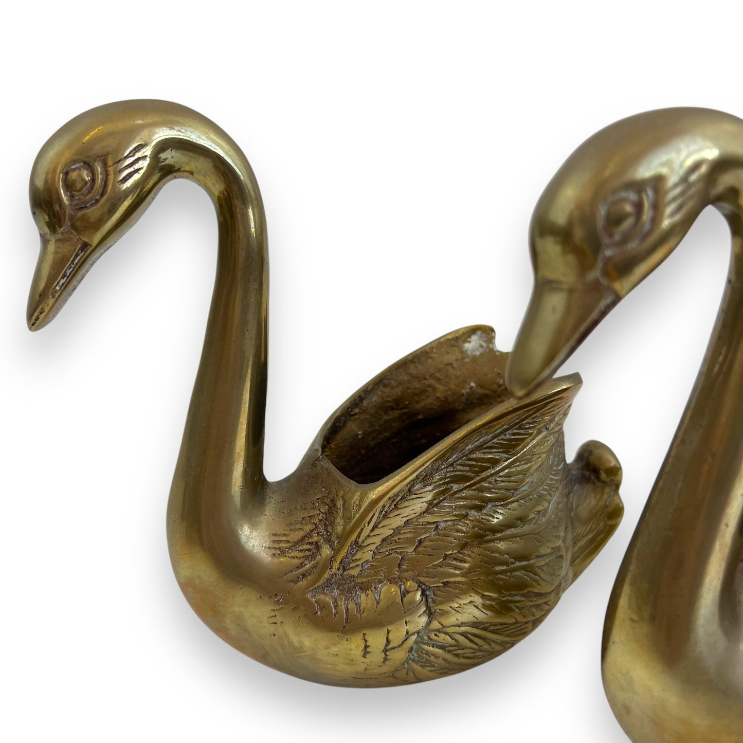 Brass Swan small planter