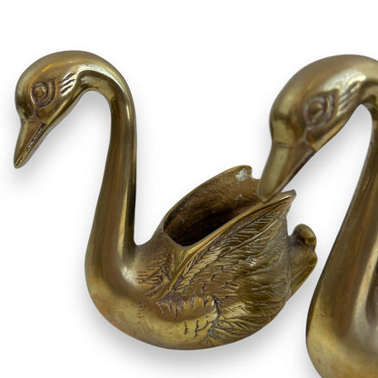 Brass Swan small planter
