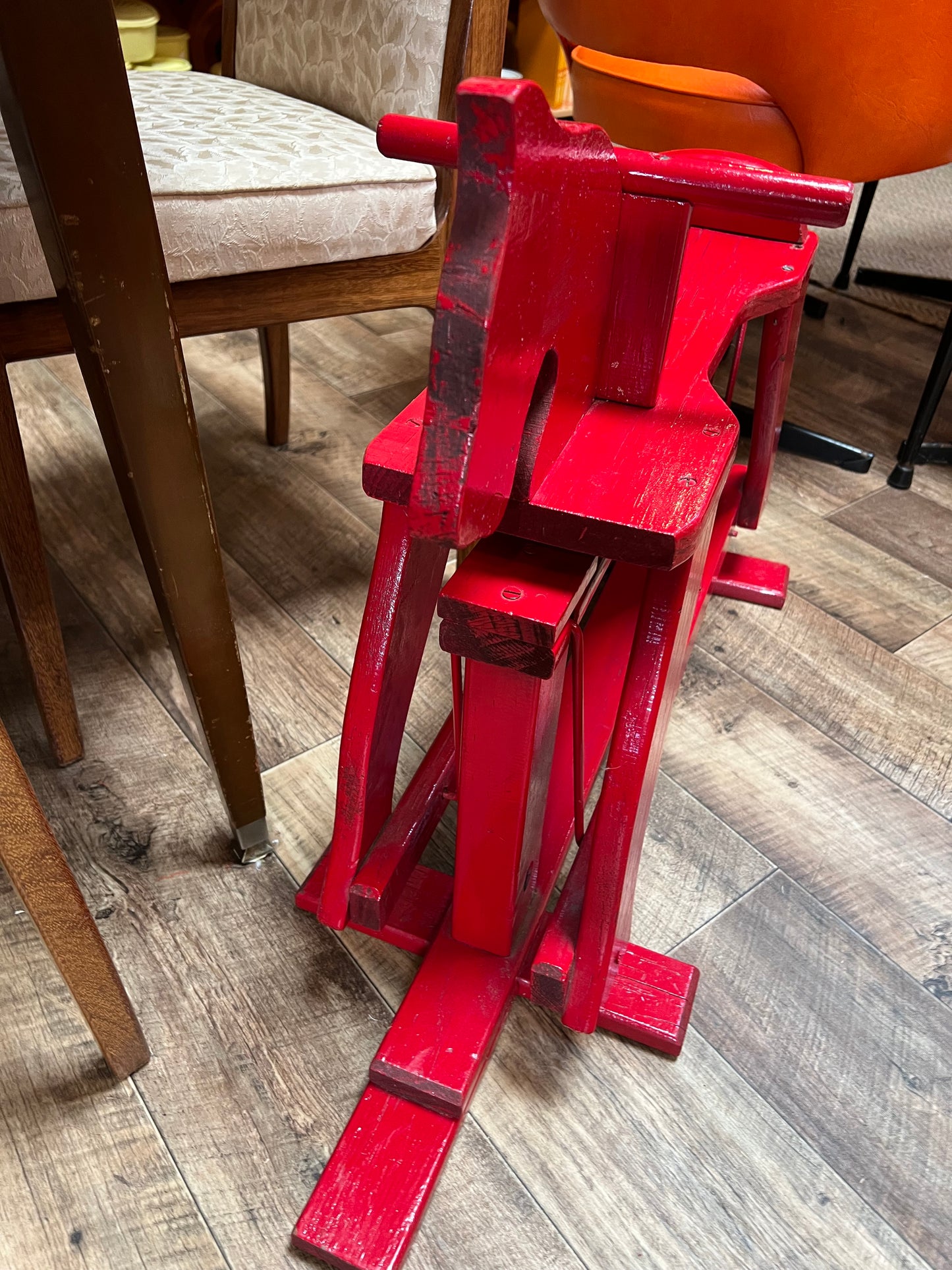 Red Wooden Rocking Horse