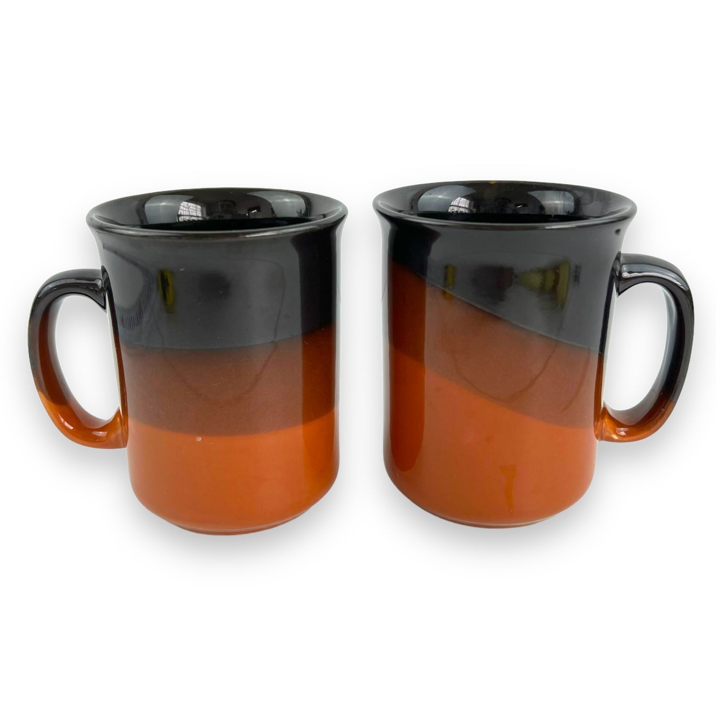 Black & Brown Stripe Mug Set of 2