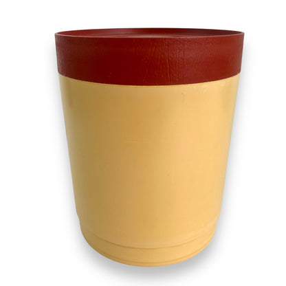 Beige & Maroon “Flour” Plastic Canister by Willow Australia