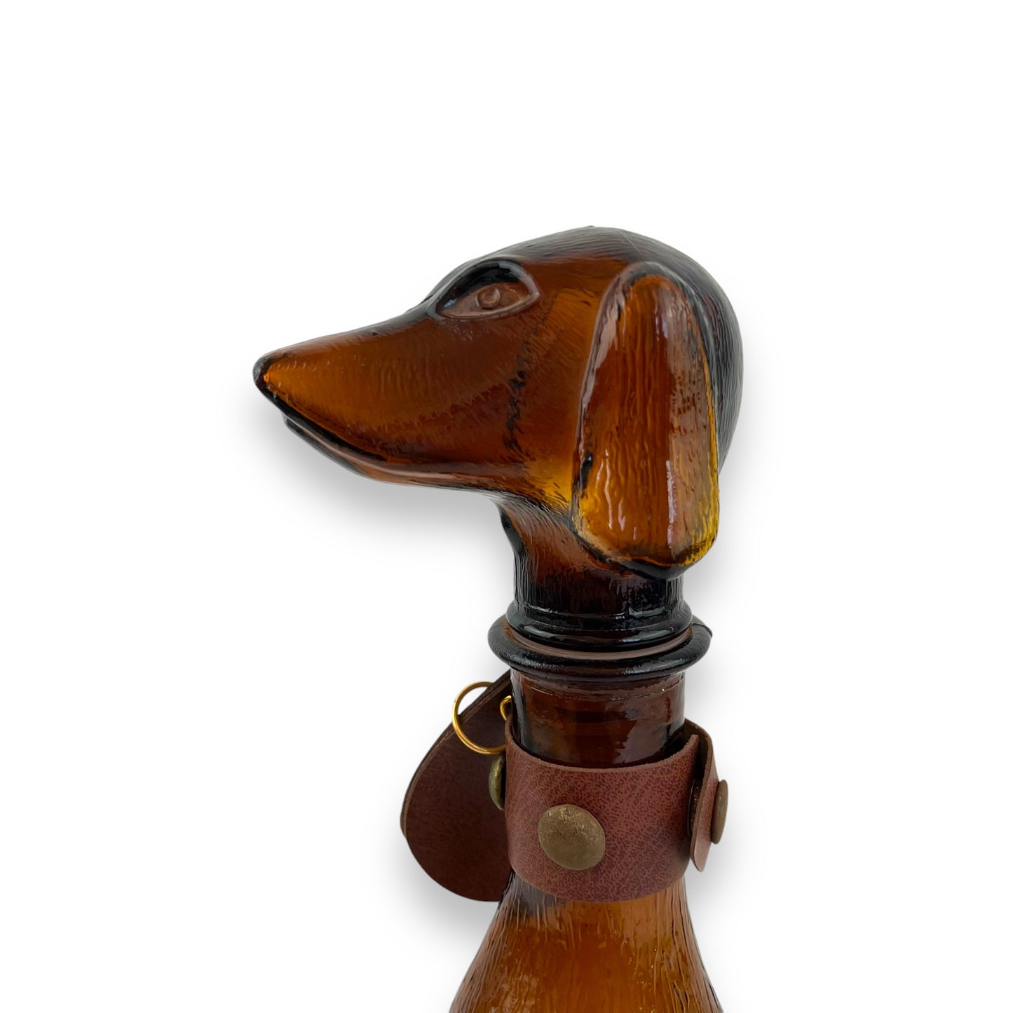Amber Glass Dachshund Decanter