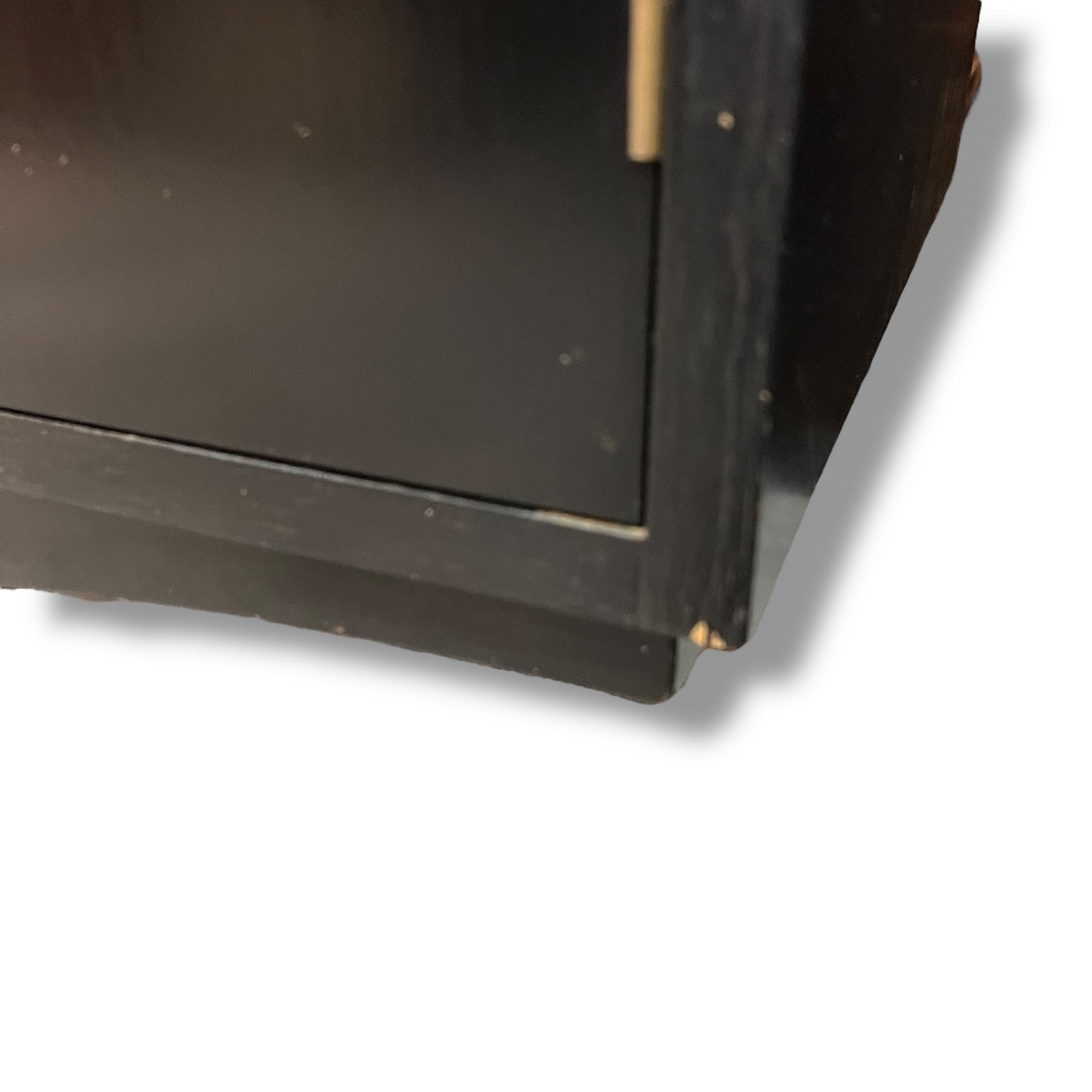 Black Sideboard – 4 Door Credenza with Brass Handles