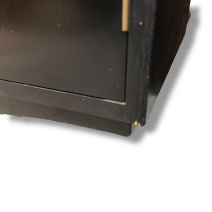Black Sideboard – 4 Door Credenza with Brass Handles