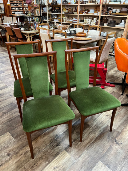 Set of 4 Parker Green Upholstered Dining Chairs