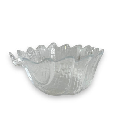 Orrefors (Sweden) "Eden" glass med sized leaf bowl designed by Lars Hellsten