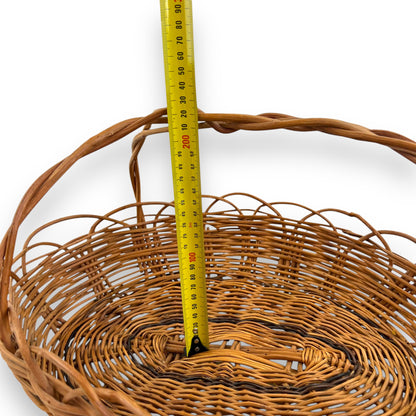 Wicker Basket with Handle – Handwoven Rustic Farmhouse Decor
