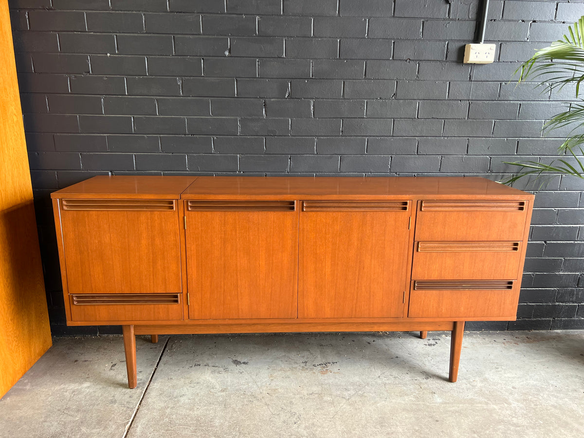 Wrightbuilt Mid-Century Teak Sideboard with Cocktail Bar