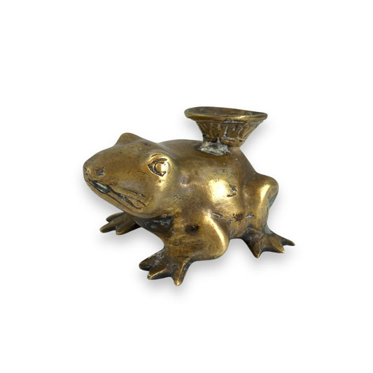 Brass Frog Candle Holder