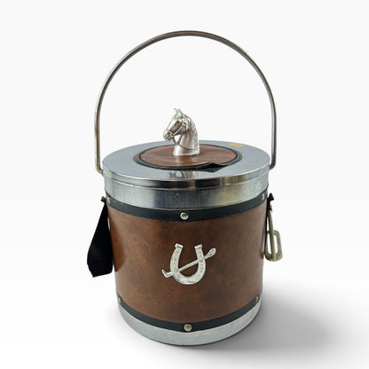 Equestrian Horse Ice Bucket with Stirrup & Horseshoe Details