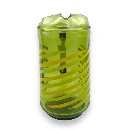 Green Glass Striped Jug