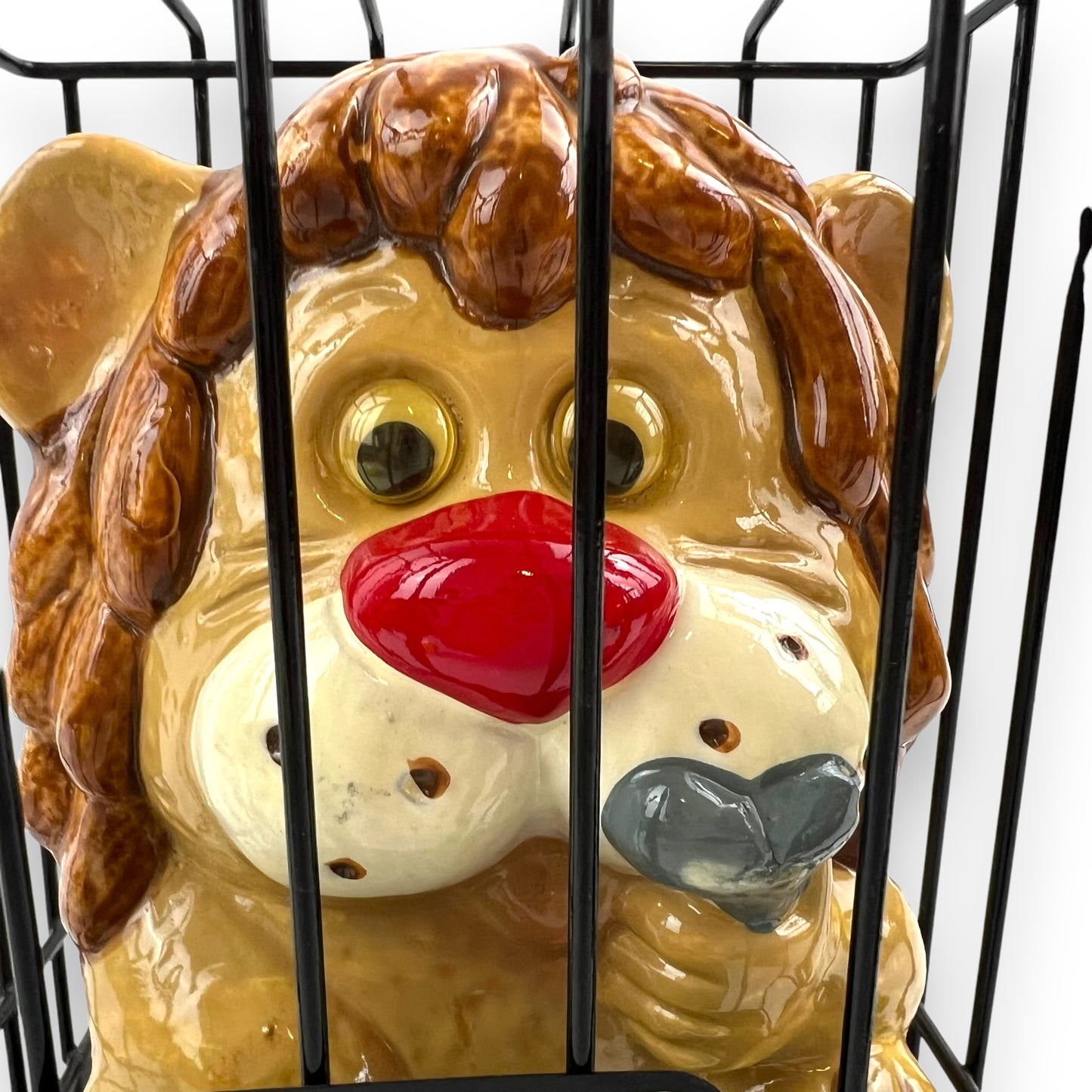 Lion in Cage Coin Ceramic Money Bank
