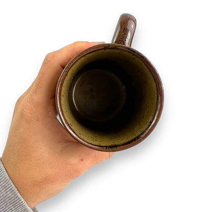 Brown Love heart flower mug