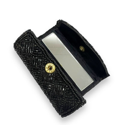 Black beaded lipstick holder case