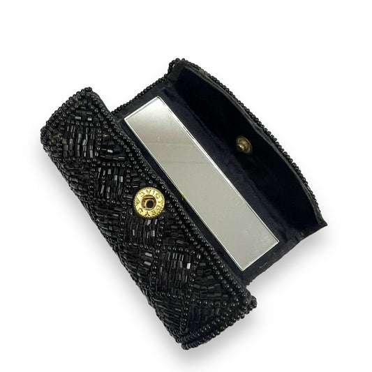 Black beaded lipstick holder case