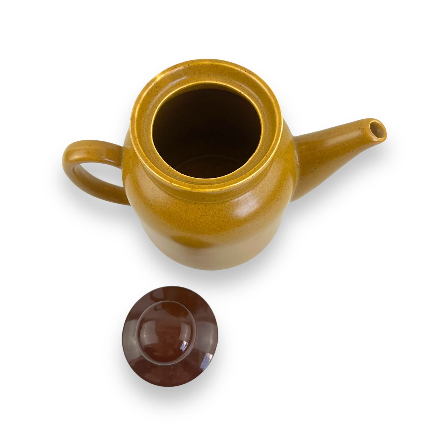 Caramel Coloured Teapot with brown lid - Made in Japan