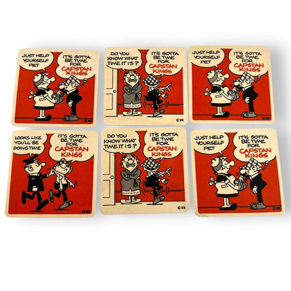 Capstan Kings Andy Capp 1976 Drink Coaster Set of 6