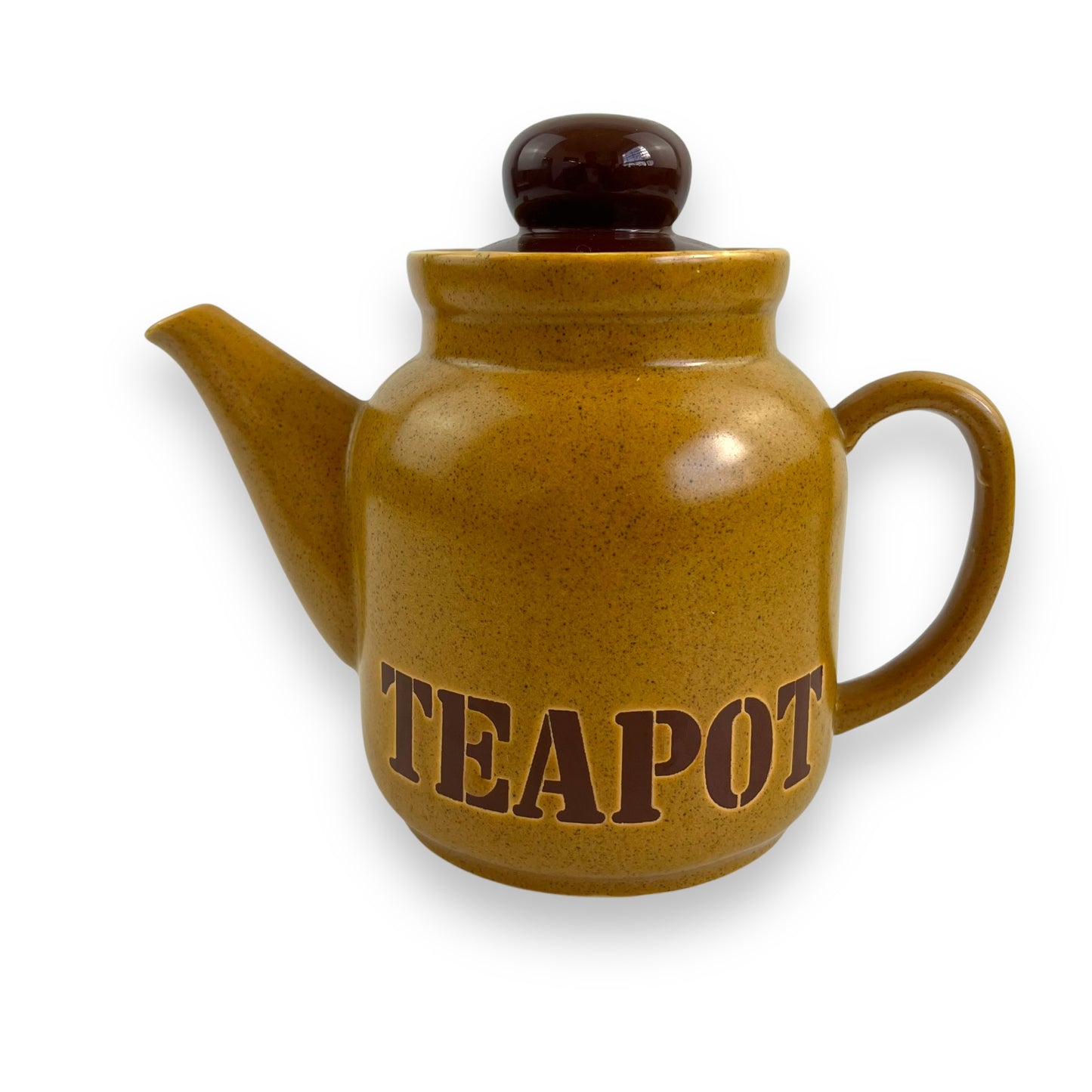 Caramel Coloured Teapot with brown lid - Made in Japan