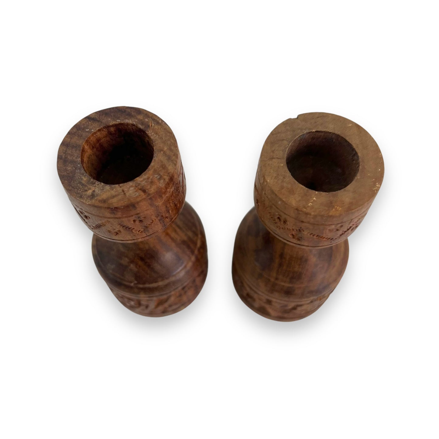 Wooden Candlestick Holder Set of 2