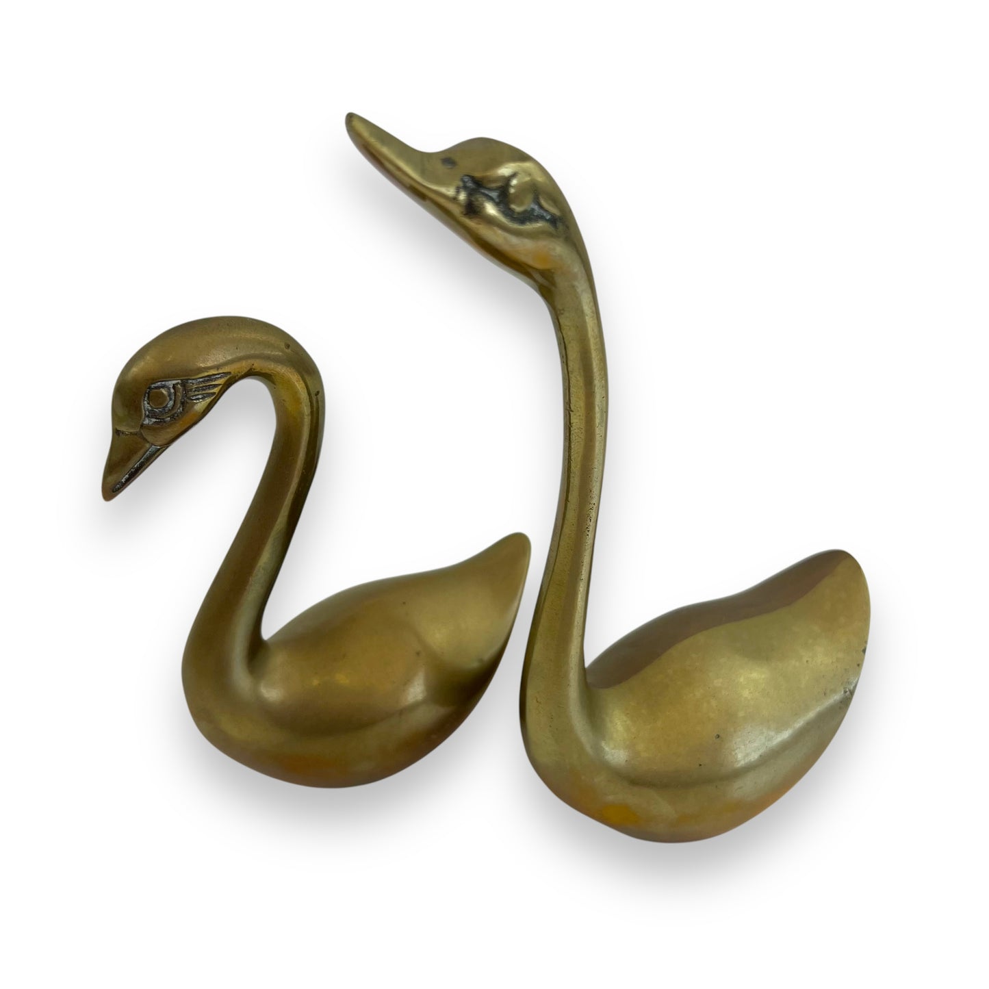 Brass swan pair